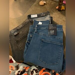 Lot of 3 - NWT - GAP High-Rise Denim Jeans in Blue and Gray